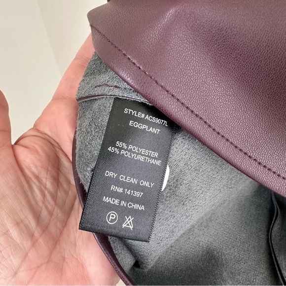 Astr Women’s Dancing Queen Faux Leather Mini Skirt Eggplant Color SZ S - Picture 9 of 11